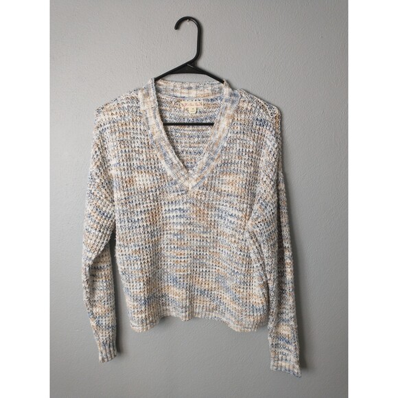 Its Our Time Confetti Chunky V Neck Sweater - Picture 1 of 8